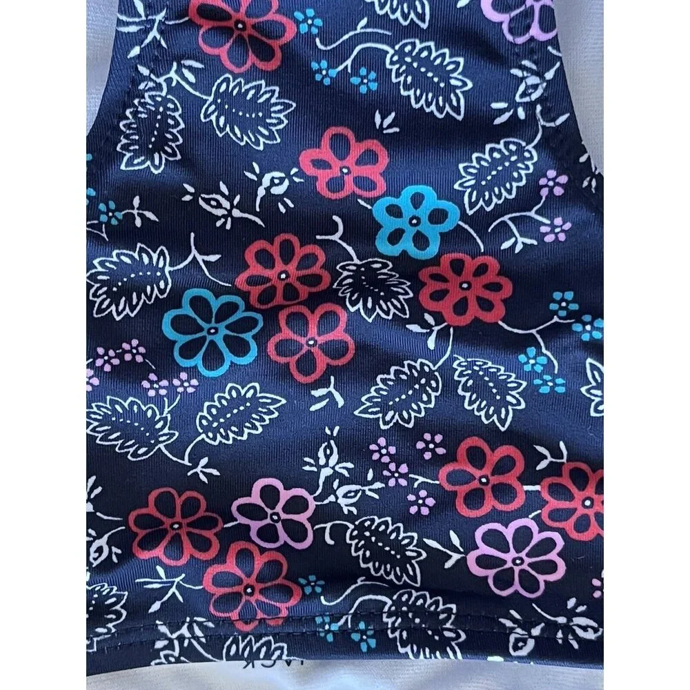 Janie And Jack Bikini Girls Size‎ 12-18 Months Blue  Floral Ruffles Swim Suit